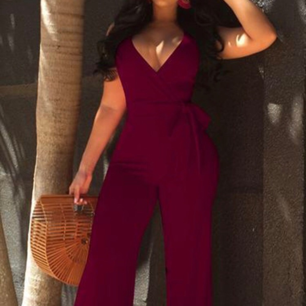SleeveLess Rose Jumpsuits